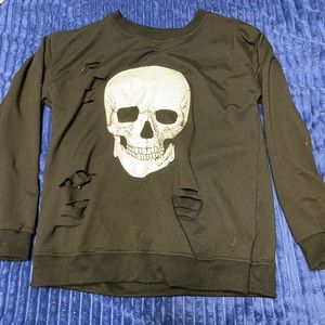 Skeleton ripped sweatshirt